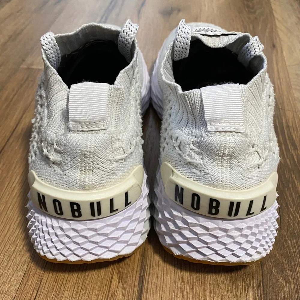 NOBULL Knit Runner Sand White Gum Athletic Training Shoes Womens 7 Mens 5.5 - Picture 7 of 8